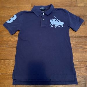 Blue polo shirt